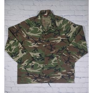 PLA JAC Jacket Mens L Camo Shacket‎ Lightweight Vintage 60s Made In USA